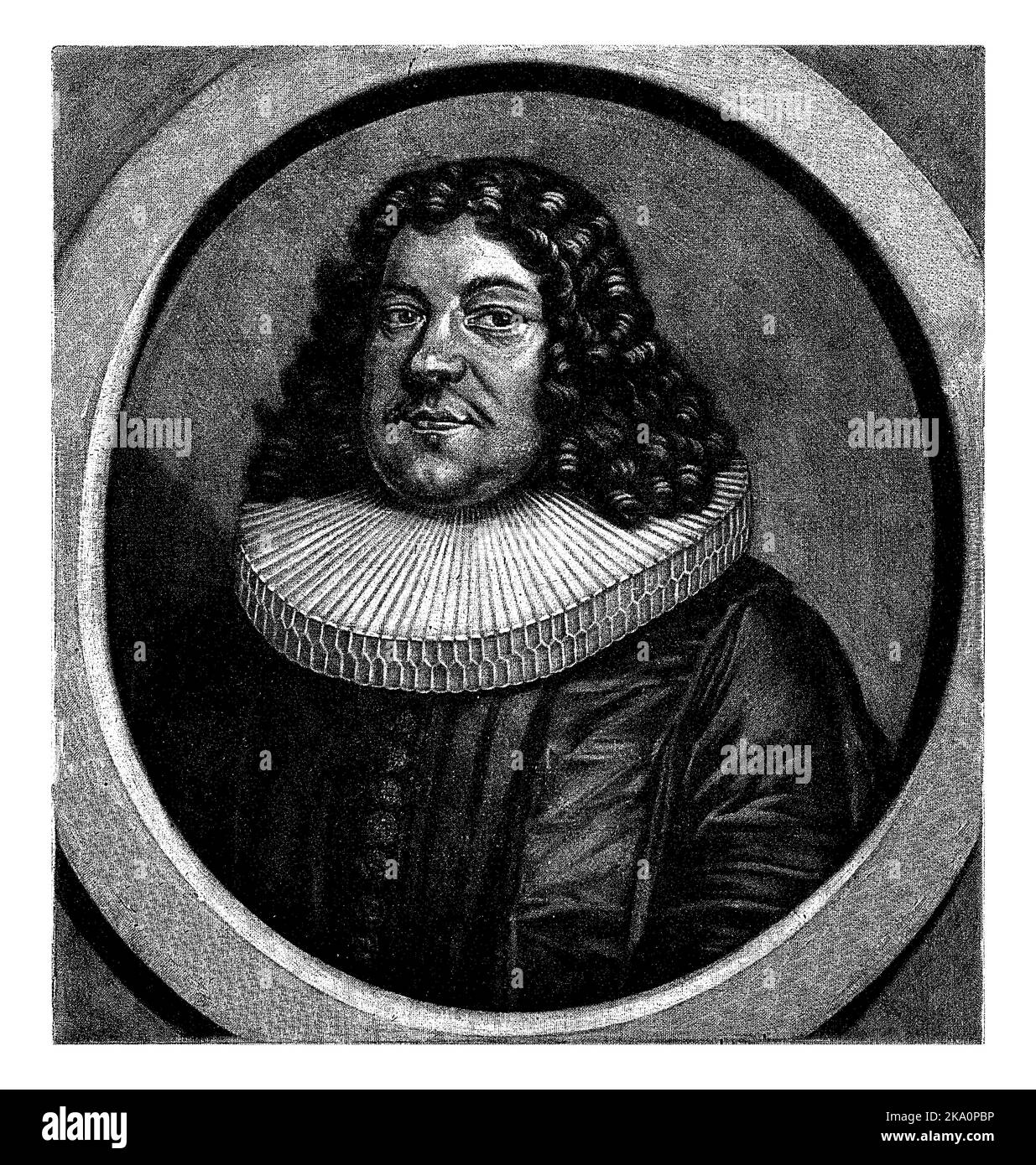 Portrait de Johann Winckler, pasteur à Hambourg et professeur de langues orientales. Dans la marge sont le nom, les titres et les dates de naissance. Dans le cadre hi Banque D'Images