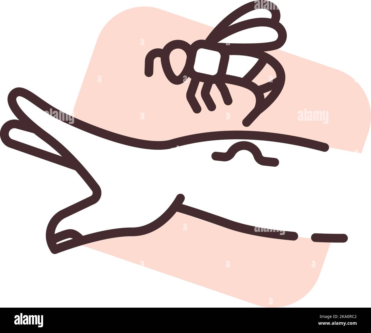 Allergie aux abeilles, illustration ou icône, vecteur sur fond blanc. Illustration de Vecteur