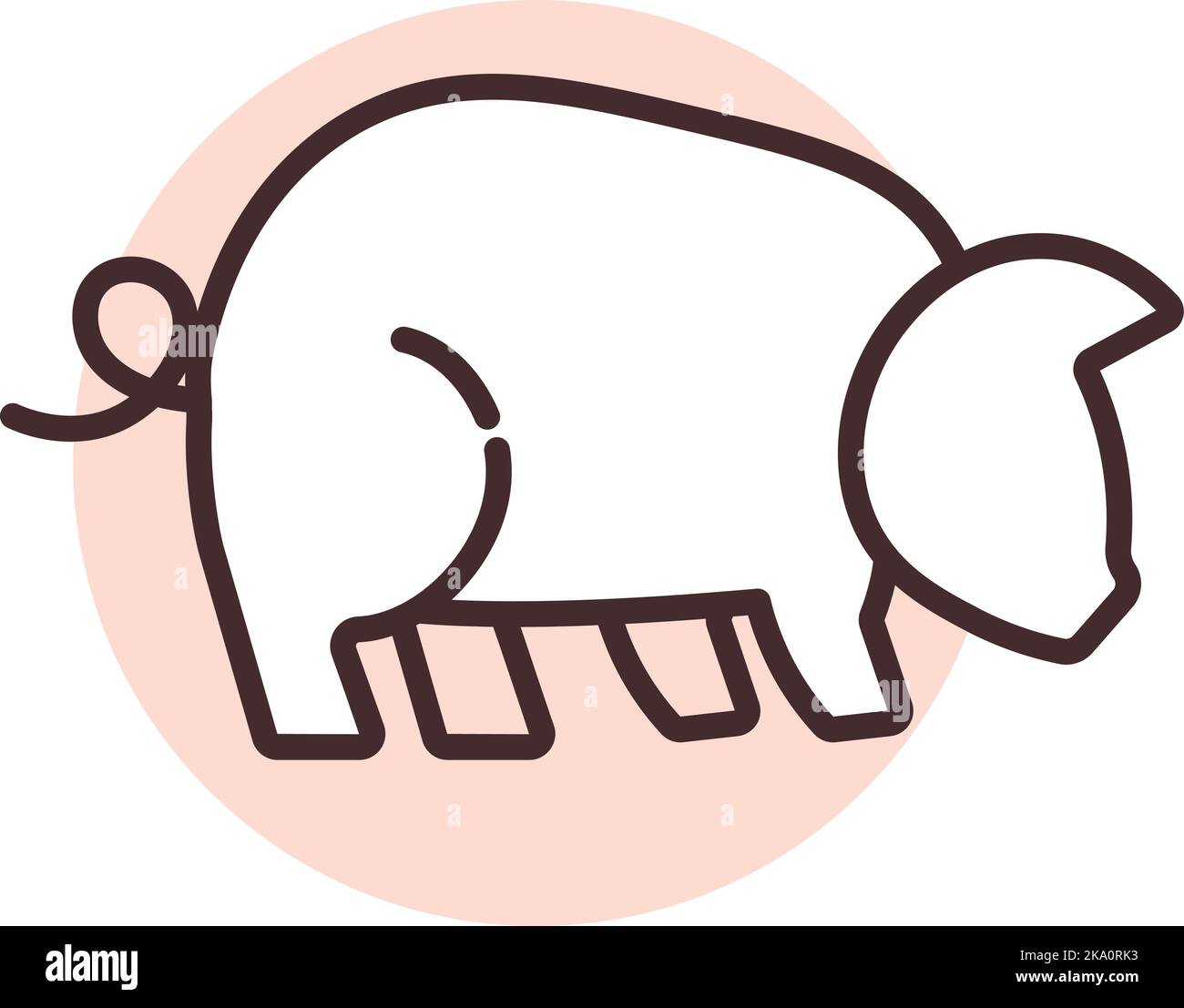 Allergie au porc, illustration ou icône, vecteur sur fond blanc. Illustration de Vecteur