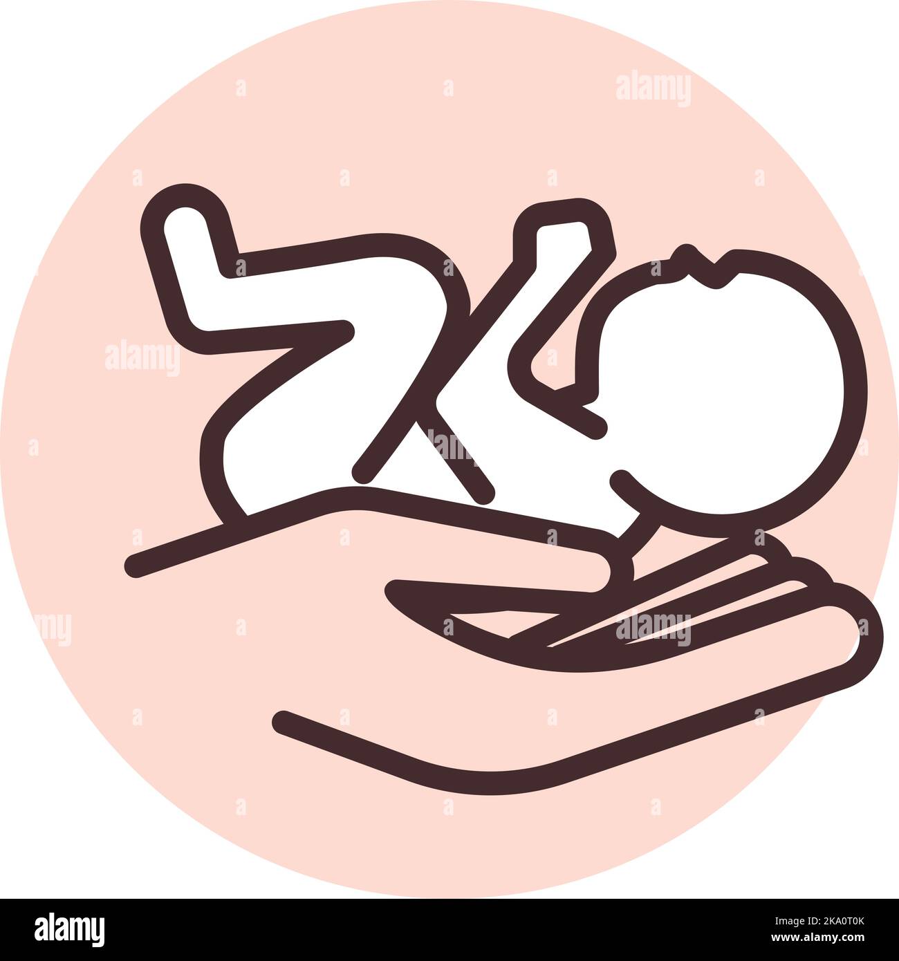 Soins pour bébé, illustration ou icône, vecteur sur fond blanc. Illustration de Vecteur