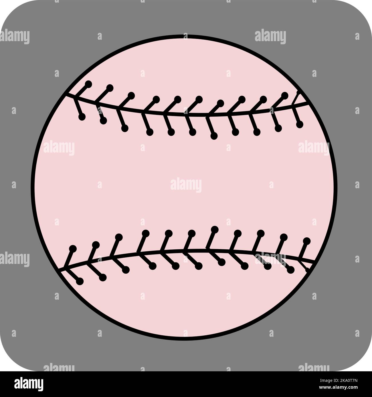 Balle de baseball, illustration ou icône, vecteur sur fond blanc. Illustration de Vecteur