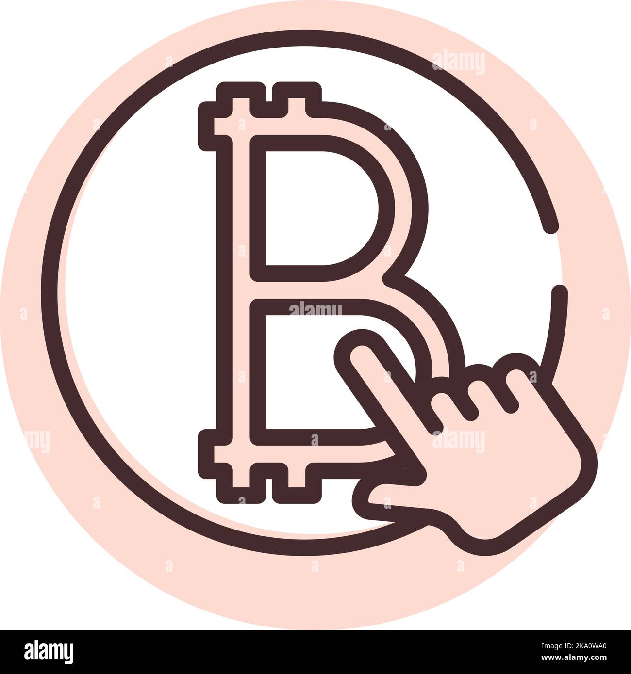 Blockchain cliquez, illustration ou icône, vecteur sur fond blanc. Illustration de Vecteur