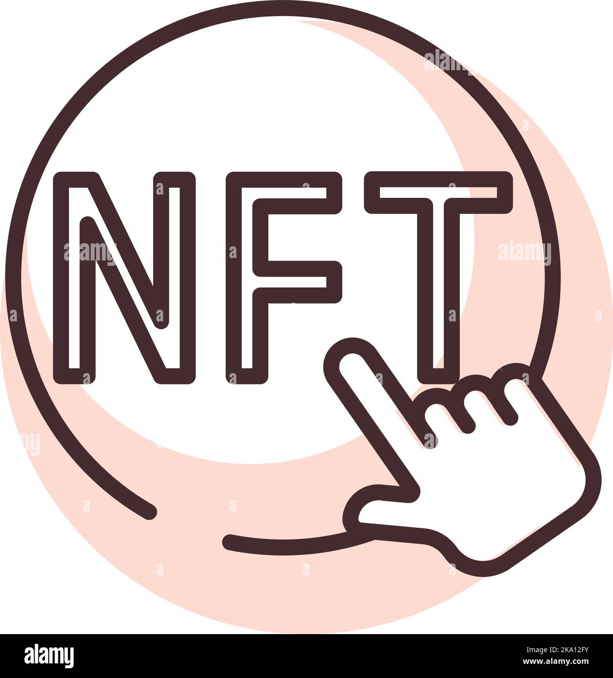 NFT cliquez, illustration ou icône, vecteur sur fond blanc. Illustration de Vecteur