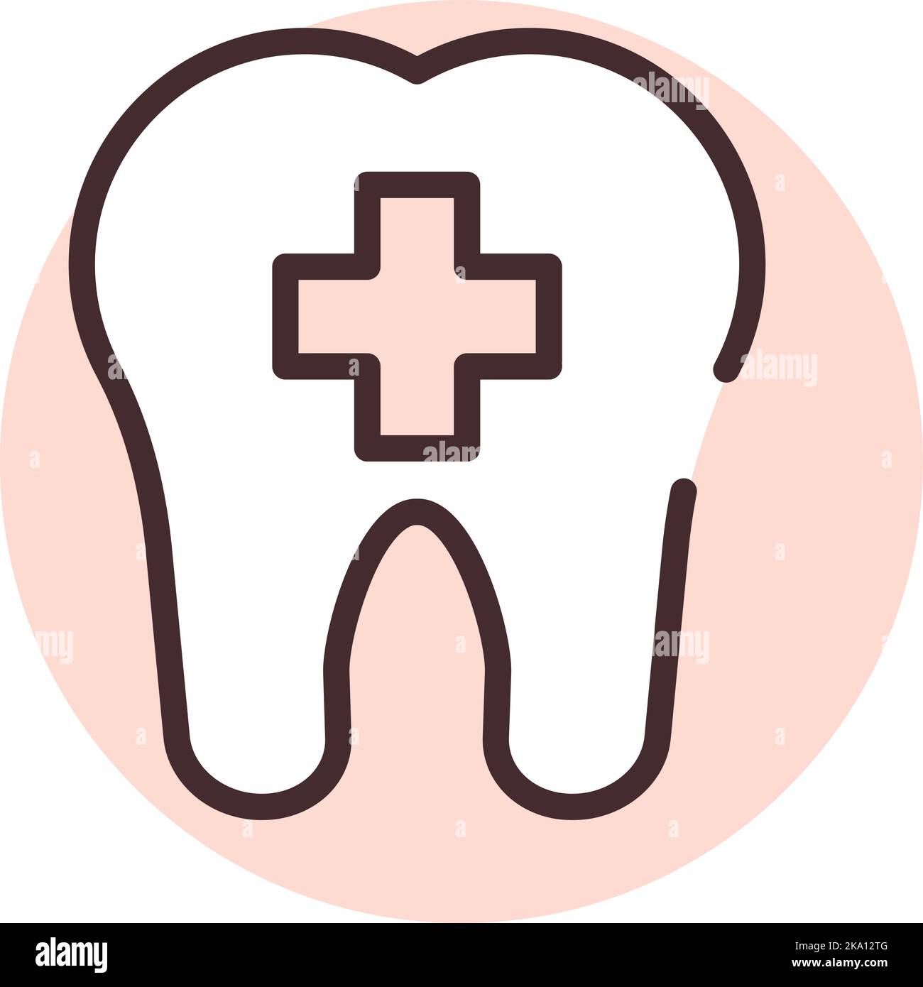 Assurance dentaire médicale, illustration ou icône, vecteur sur fond blanc. Illustration de Vecteur
