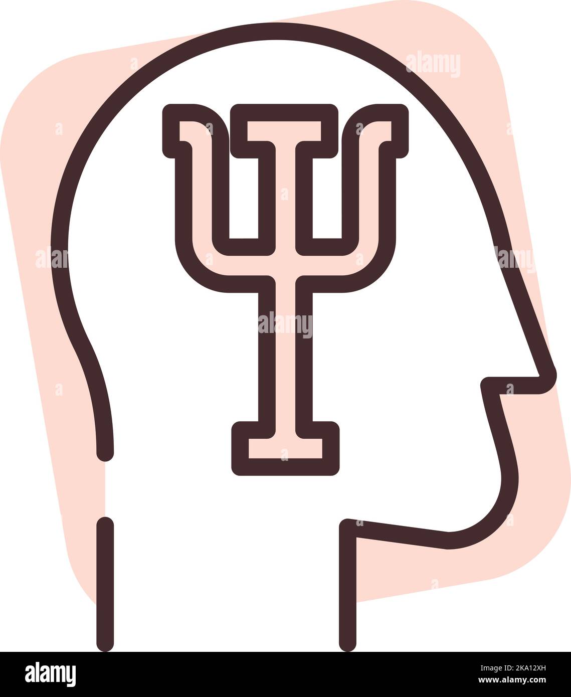 Physiologie mentale, illustration ou icône, vecteur sur fond blanc. Illustration de Vecteur