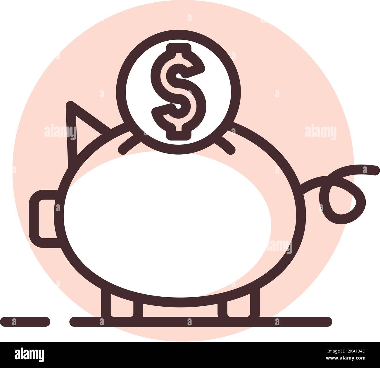 Économies d'argent, illustration ou icône, vecteur sur fond blanc. Illustration de Vecteur