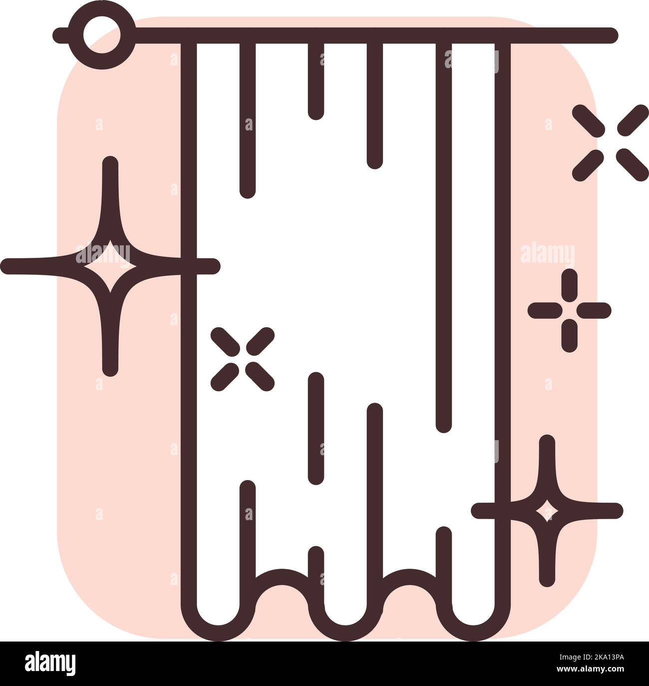 Rideau d'assainissement, illustration ou icône, vecteur sur fond blanc. Illustration de Vecteur