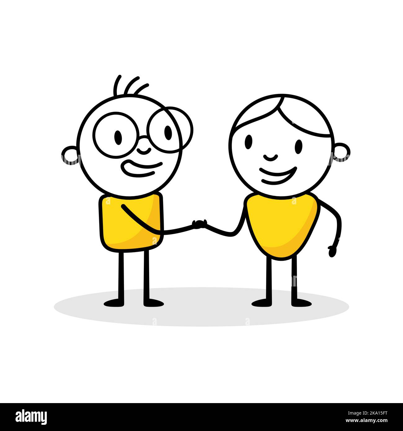 Négociation de partenaires commerciaux avec succès. Contrat commercial ou partenariat, concept d'accord d'offre d'emploi. Illustration du stock vectoriel. Illustration de Vecteur