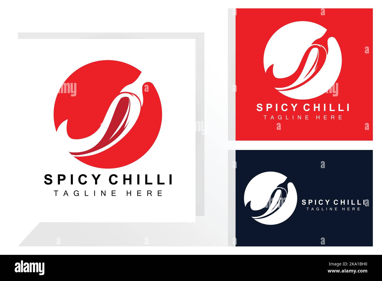 Logo Chili épicé, illustration de légumes rouges, ingrédients de cuisine, produits de marque vecteur Chili chaud Illustration de Vecteur