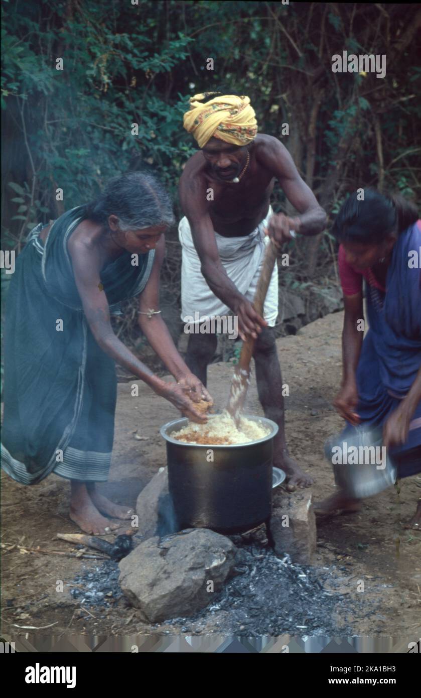 Pongal - vient le 14th janvier, et est célébré pour 4days, il est fondamentalement un festival de récolte, car ce festival est célébré pour remercier Dieu Soleil, Lord Indra pour aider les agriculteurs à obtenir de meilleurs rendements des cultures. Pongal est un festival agricole qui apporte de l'enthousiasme pour les gens de Tamil Nadu, une partie de l'Andhra Pradesh, et de Telangana, le mot Pongal dans le Tamil signifie débordant. Banque D'Images