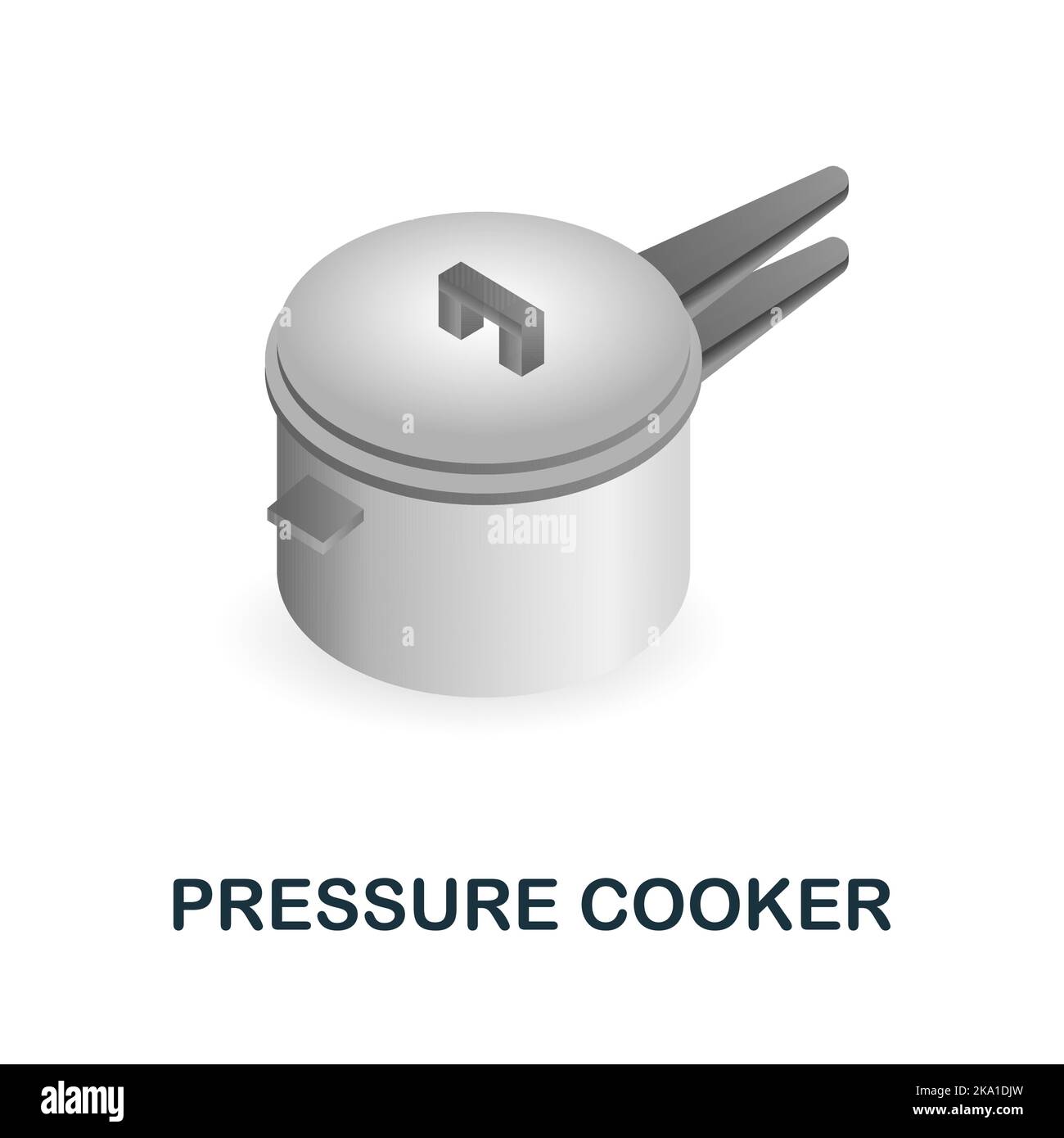 Icône du cuiseur de pression. 3d illustration de la collection de fournitures de cuisine. Icône Creative Pressure Cooker 3D pour la conception Web, les modèles, les infographies et Illustration de Vecteur