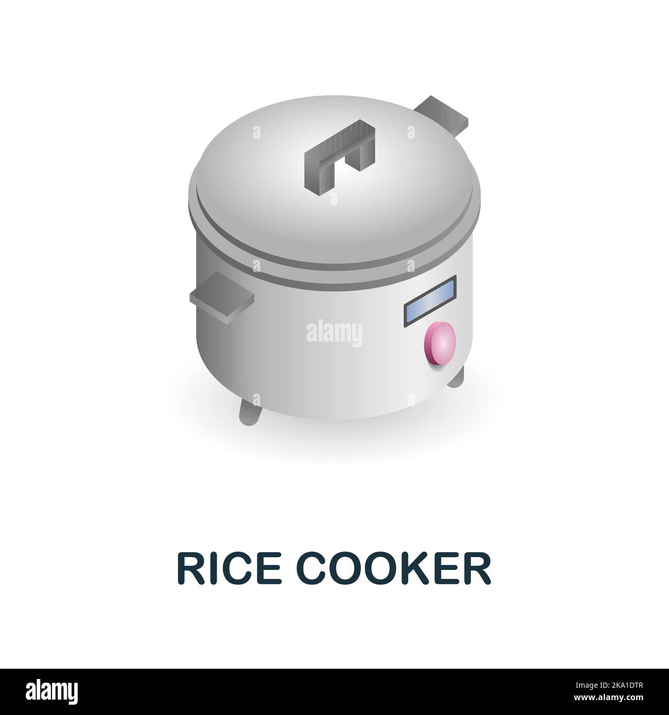 Icône du cuiseur à riz. 3d illustration de la collection de fournitures de cuisine. Icône Creative Rice Cooker 3D pour la conception web, les modèles, les infographies et plus encore Illustration de Vecteur