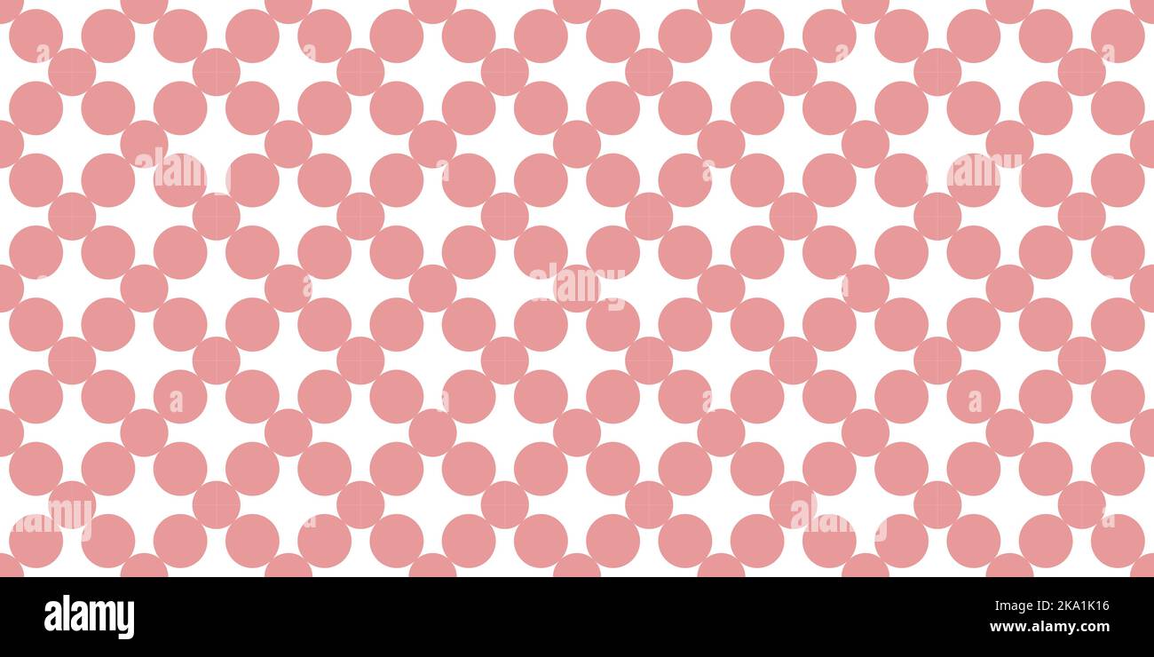 Motif sans couture à partir de cercles et de points roses. Texture sans fin. Motif abstrait à partir de figures géométriques simples. Pour une utilisation dans la conception Web, la présentation. Illustration de Vecteur