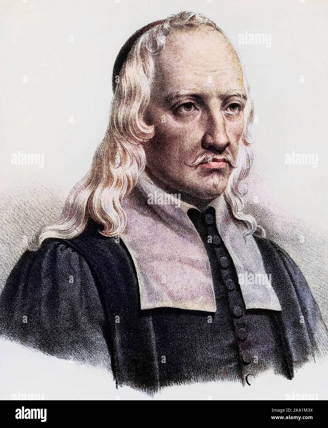 Portrait de Giovanni Alfonso Borelli (1608-1679) physiologiste et physicien étranger (Giovanni Alfonso Borelli, physiologiste et mathématicien italien) gravure du 19th siècle. Banque D'Images
