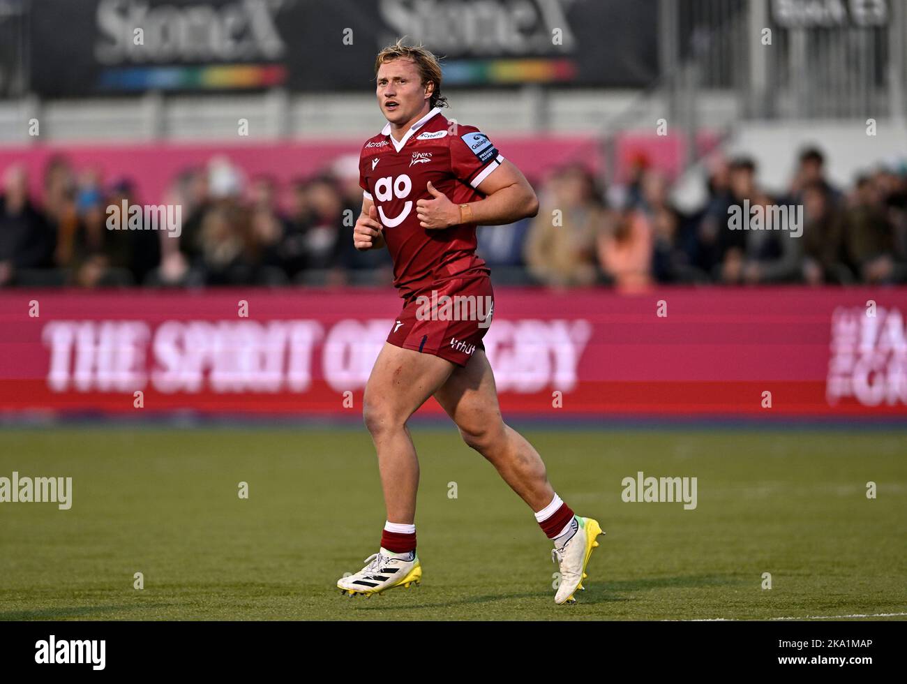 Barnett, Royaume-Uni. 30th octobre 2022. Rugby, premier ministre. Saracens V sale Sharks. Stade Stone X. Barnett. Tommy Taylor (Vente) pendant le match de rugby Saracens V sale Sharks Gallagher Premiership. Credit: Sport en images/Alamy Live News Banque D'Images