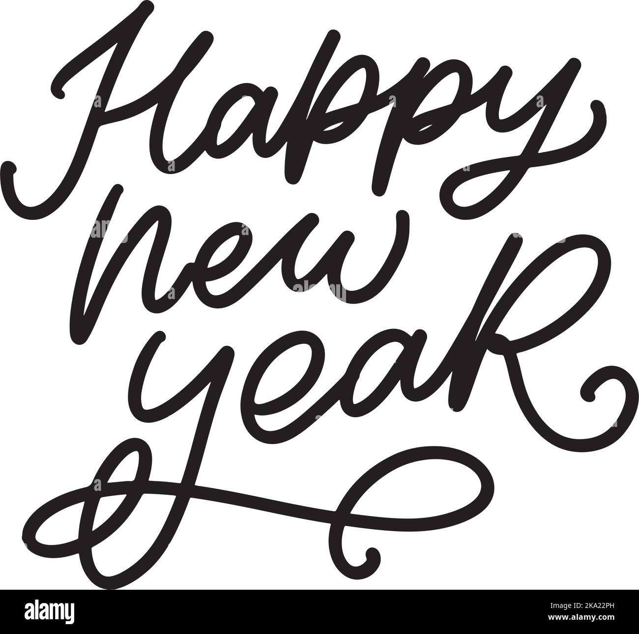 Illustration vectorielle. Composition manuscrite de lettres en forme de pinceau calligraphique de Happy New Year 2023 Illustration de Vecteur