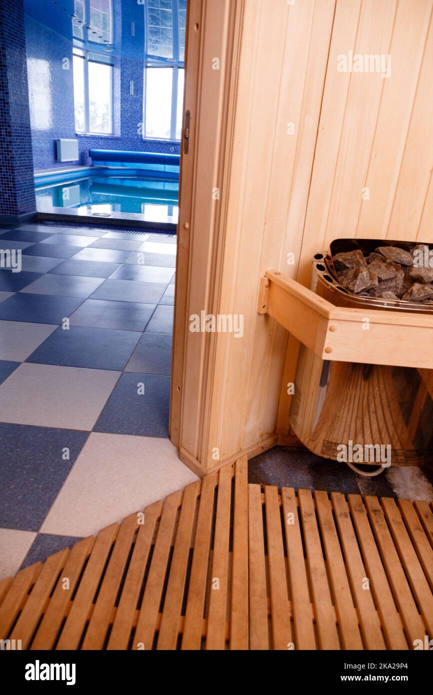 arrière-plan de la salle de sauna vide Banque D'Images