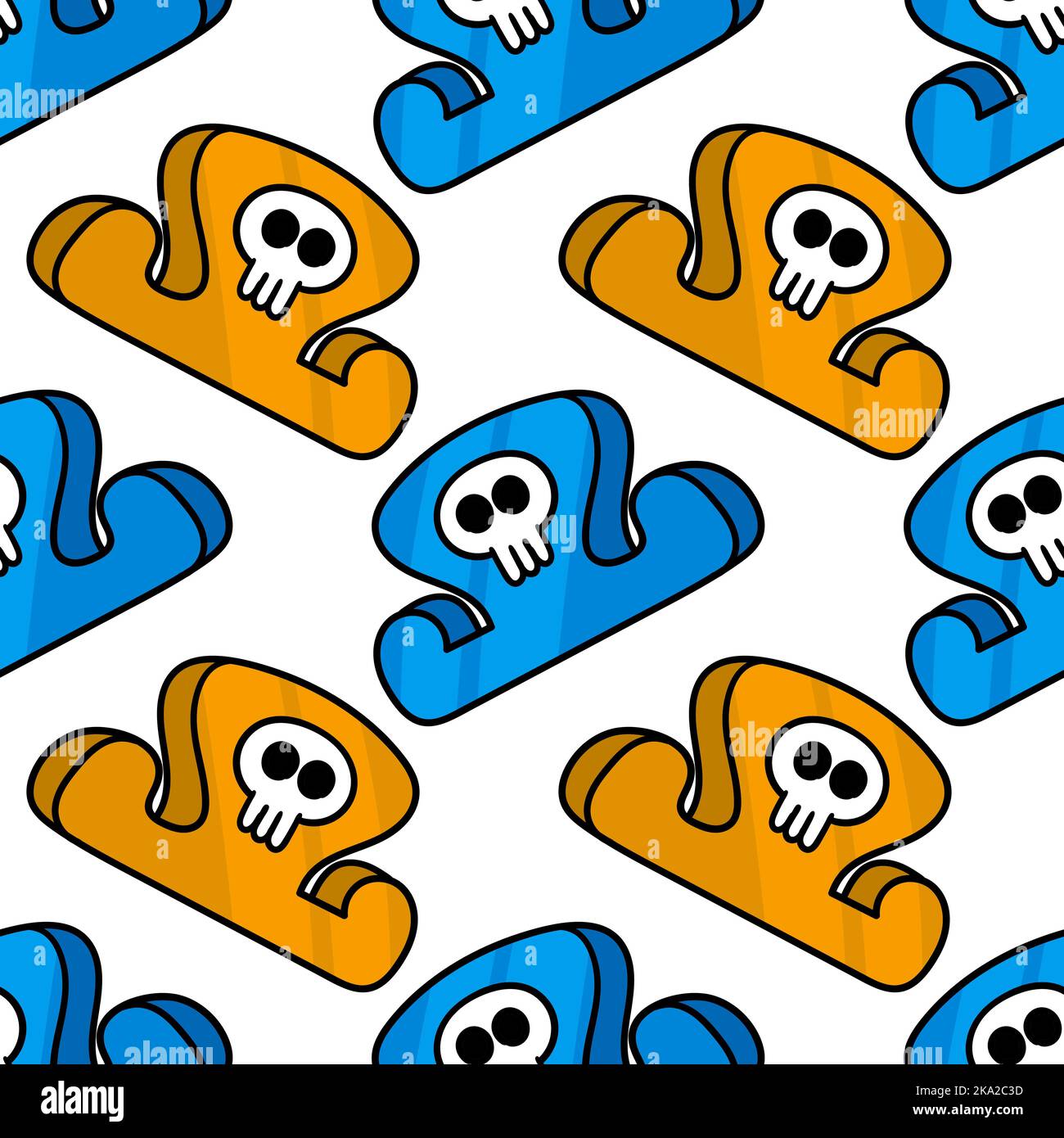 Un motif sans couture d'un tas de casquettes de pirate isolées sur un fond blanc Illustration de Vecteur