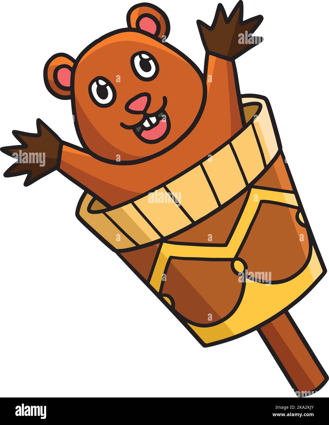 Crachoir en forme de macaron de marmotte Clipart coloré Illustration de Vecteur