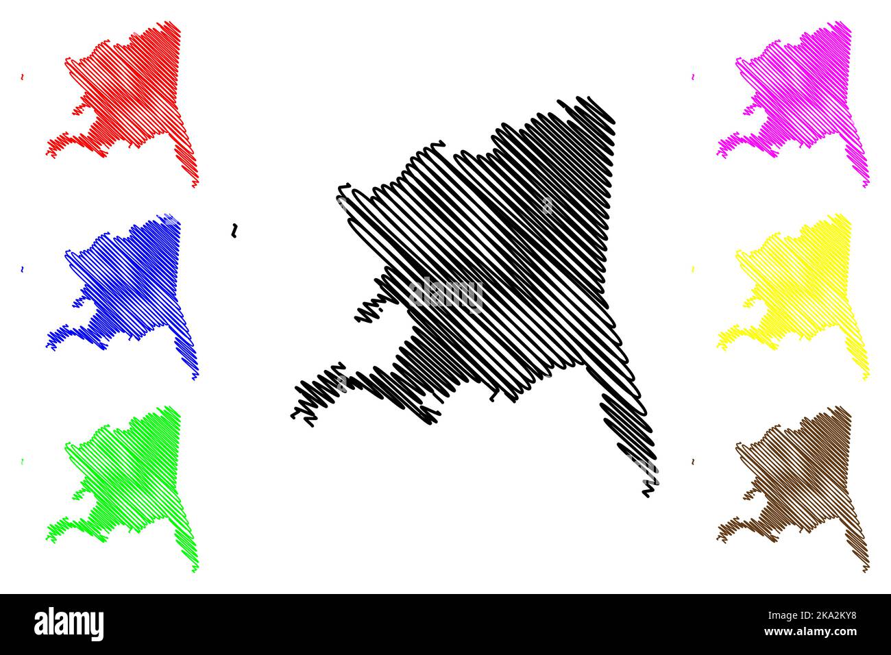 Carte des îles de Carnac (Australie occidentale, Commonwealth d'Australie, Océan Indien) illustration vectorielle, schéma de scribble carte de Ngoorloormayup Illustration de Vecteur