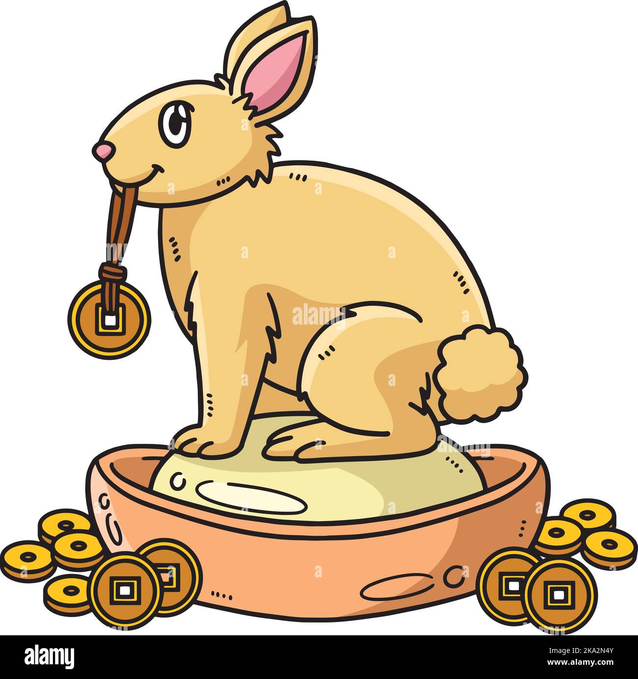 Motif lapin Charm Display dessin animé couleur Clipart Illustration de Vecteur