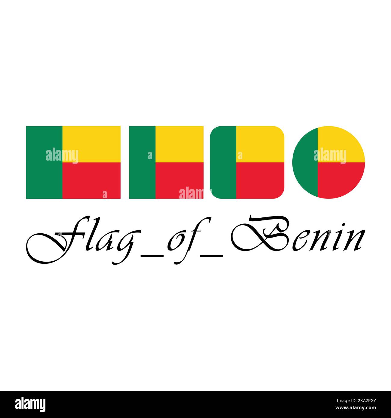 Drapeau de la nation béninoise avec des œuvres d'art de style différent. Modifiable, redimensionnable, EPS 10, illustration vectorielle. Illustration de Vecteur