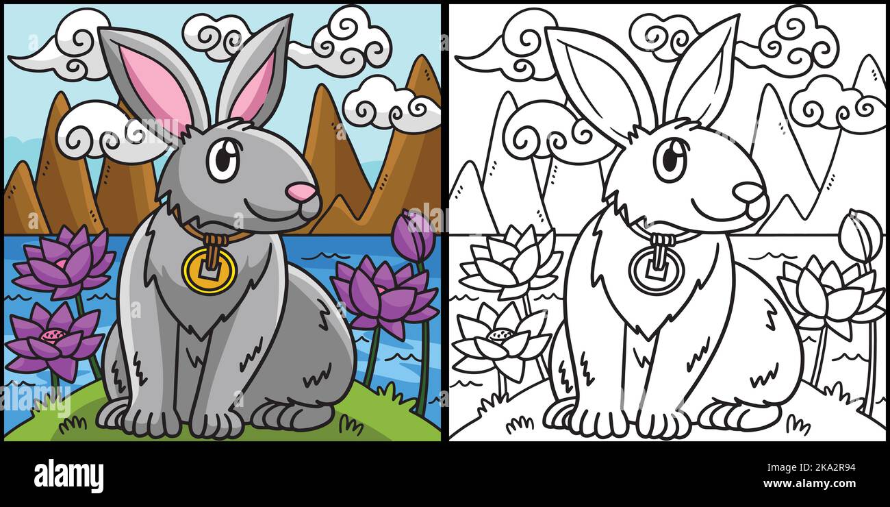 Illustration de la page de coloriage de Lotus Garden Illustration de Vecteur