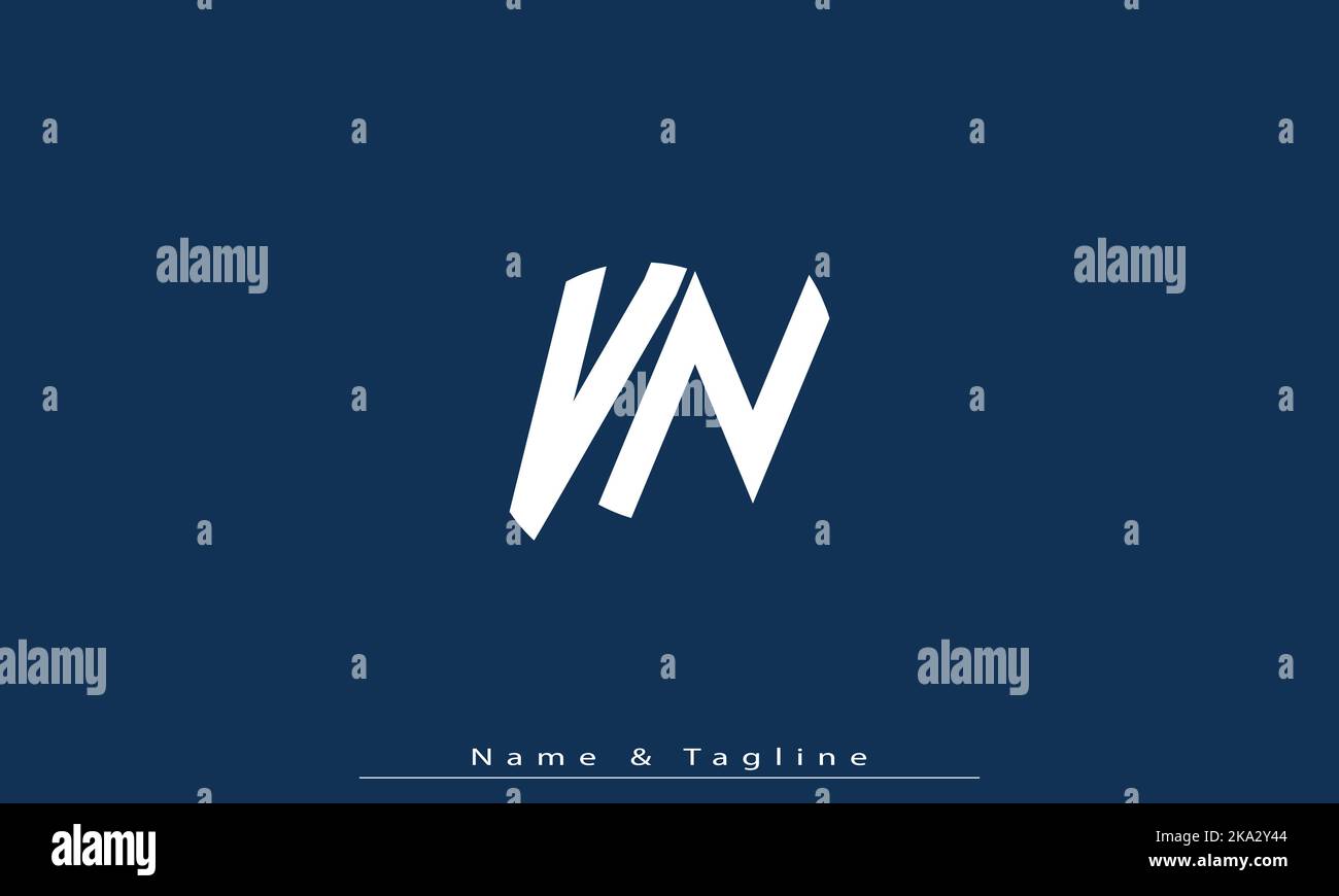 Lettres de l'alphabet initiales Monogram logo VN , NV Illustration de Vecteur