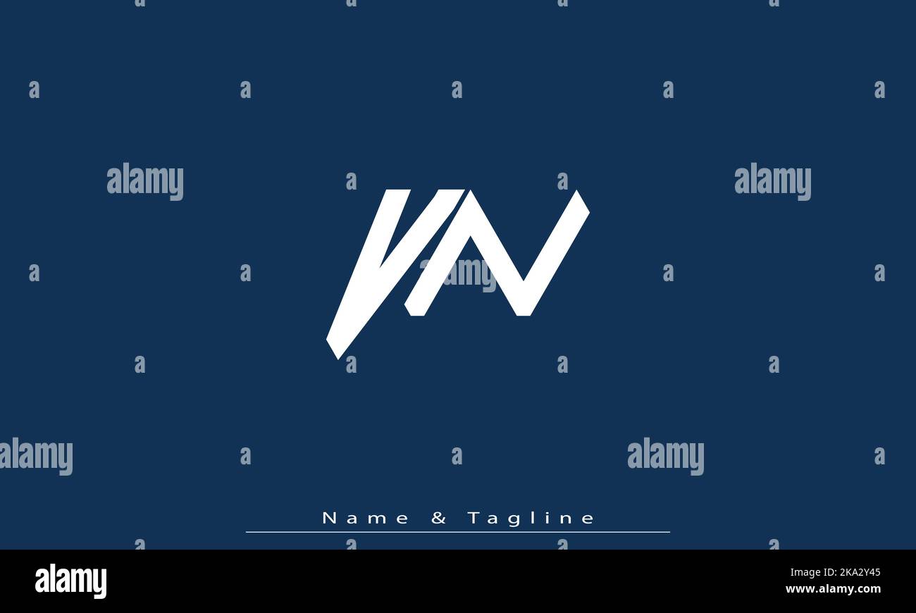 Lettres de l'alphabet initiales Monogram logo VN , NV Illustration de Vecteur