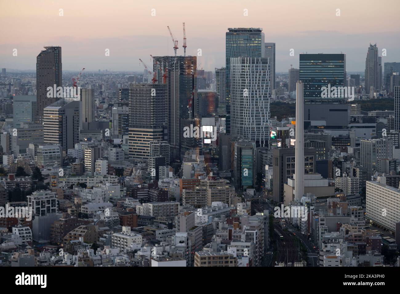 Tokyo, Japon. 31st octobre 2022. Le paysage urbain de Tokyo de Shibuya (æ¸_谷区) vu d'Ebisu (æµæ¯_寿).le Japon a récemment rouvert ses portes au tourisme après plus de deux années d'interdiction de voyager en raison de la pandémie de COVID-19. Le yen s'est considérablement déprécié par rapport au dollar américain, créant des troubles économiques pour le commerce international et l'économie japonaise. Les touristes peuvent faire des achats sans taxe au Japon sur un visa de visiteur temporaire. (Image de crédit : © Taidgh Barron/ZUMA Press Wire) Banque D'Images
