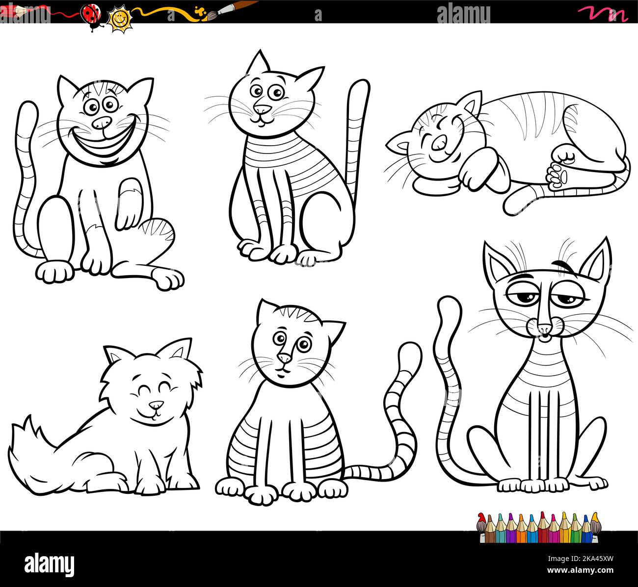Dessin Anim Noir Et Blanc Illustration De Chats Dr les Personnages dessin-anim-noir-et-blanc-illustration-de-chats-dr-les-personnages