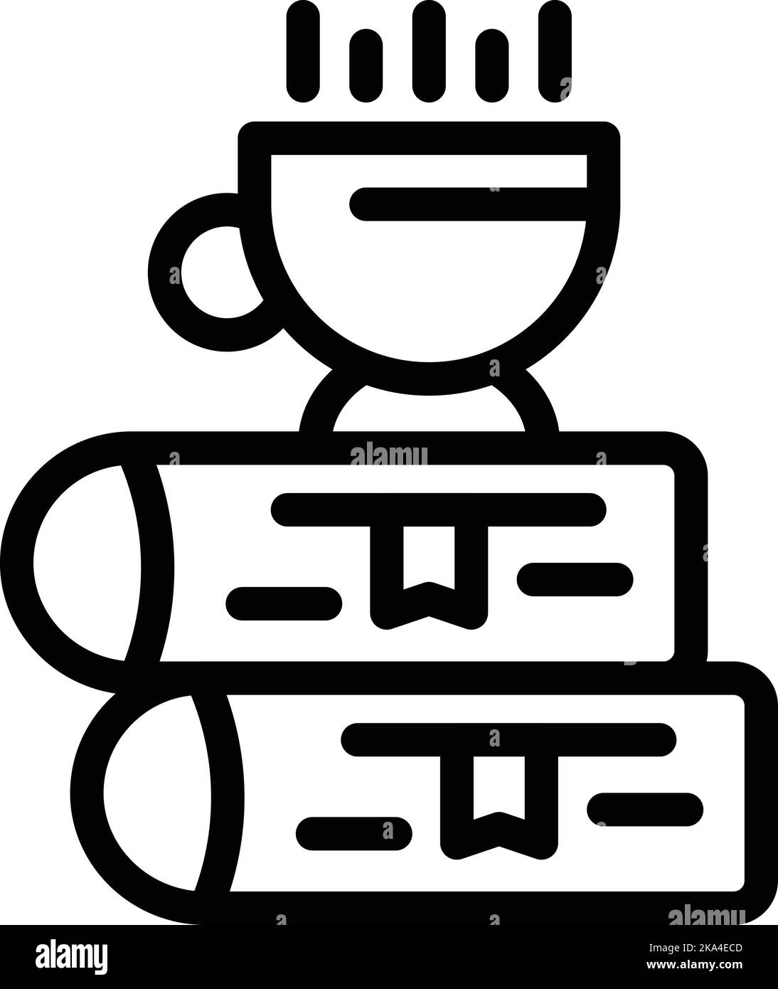 Vecteur de contour d'icône de lecture de livre. Détox numérique. Médias sociaux Illustration de Vecteur