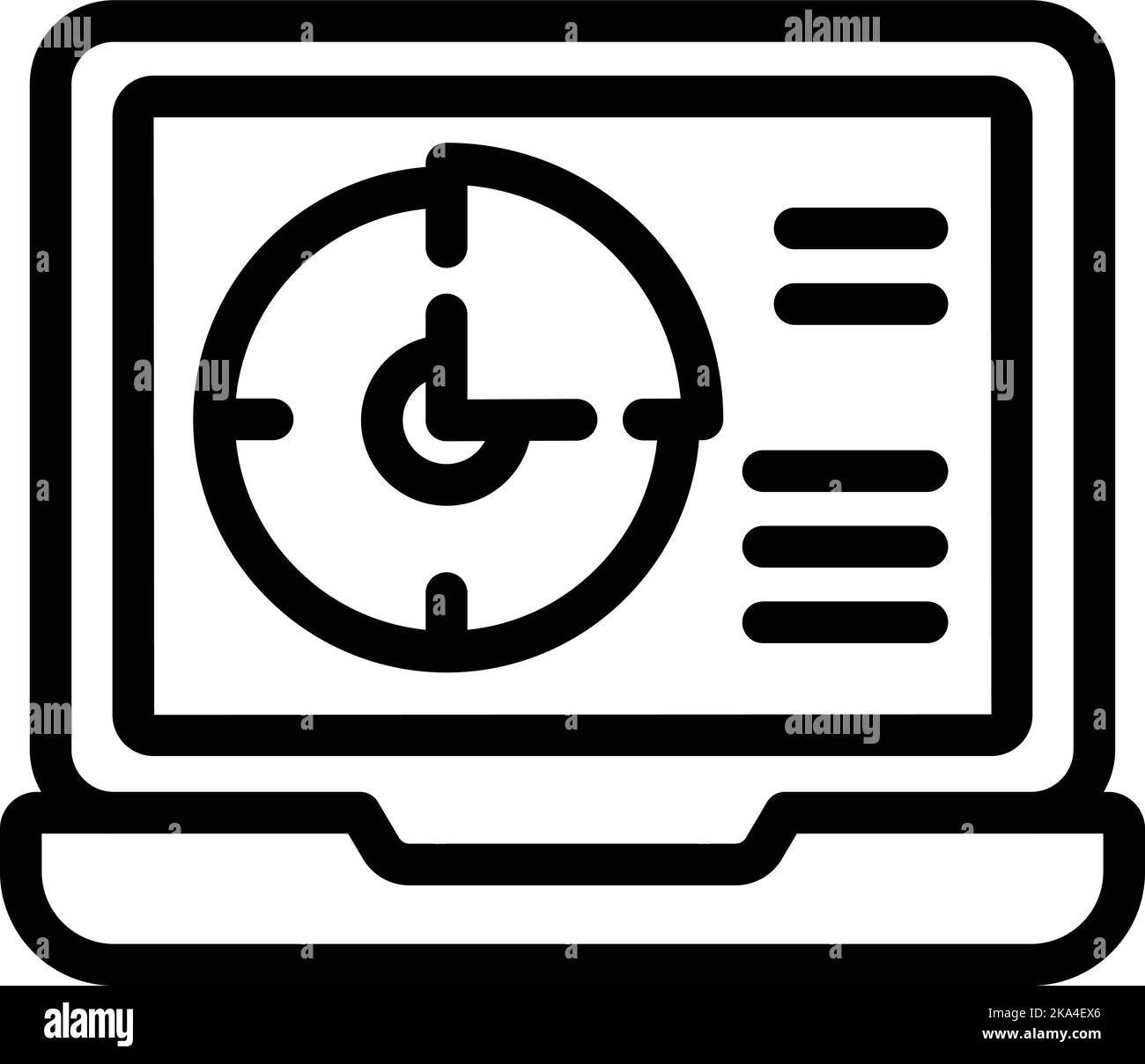Vecteur de contour d'icône de liberté d'ordinateur portable. Détox numérique. Médias sociaux Illustration de Vecteur