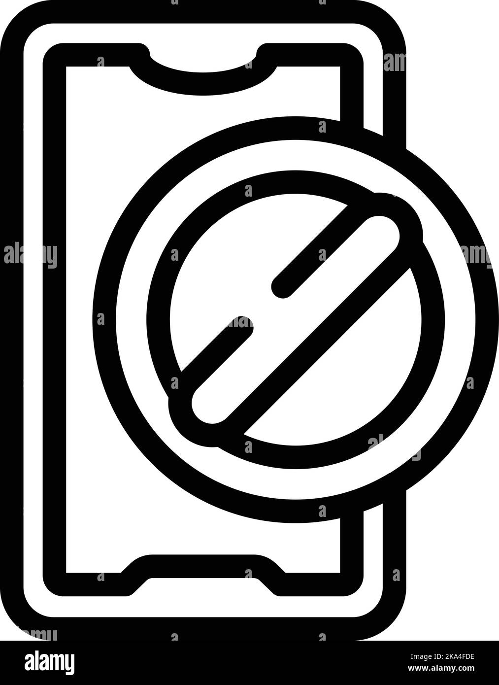 Aucun vecteur de contour d'icône de smartphone. Médias numériques. Internet mobile Illustration de Vecteur