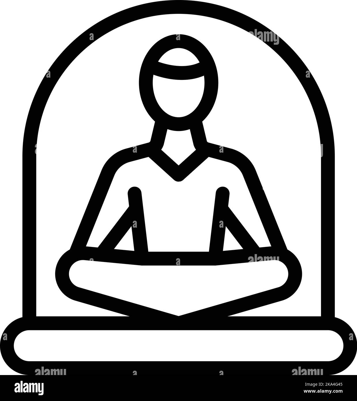 Vecteur de contour d'icône de méditation. Détox numérique. Médias sociaux Illustration de Vecteur