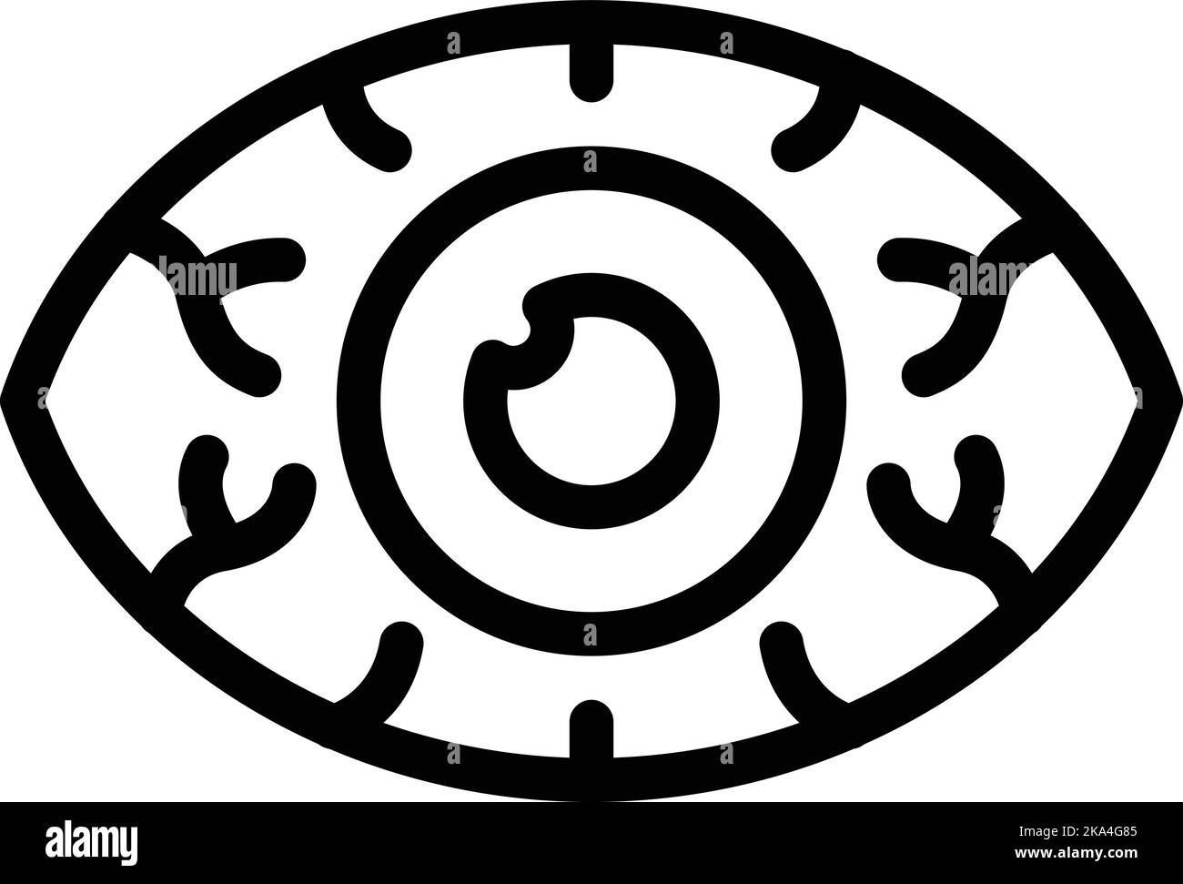 Vecteur de contour de l'icône d'œil fatigué. Détox numérique. Médias sociaux Illustration de Vecteur