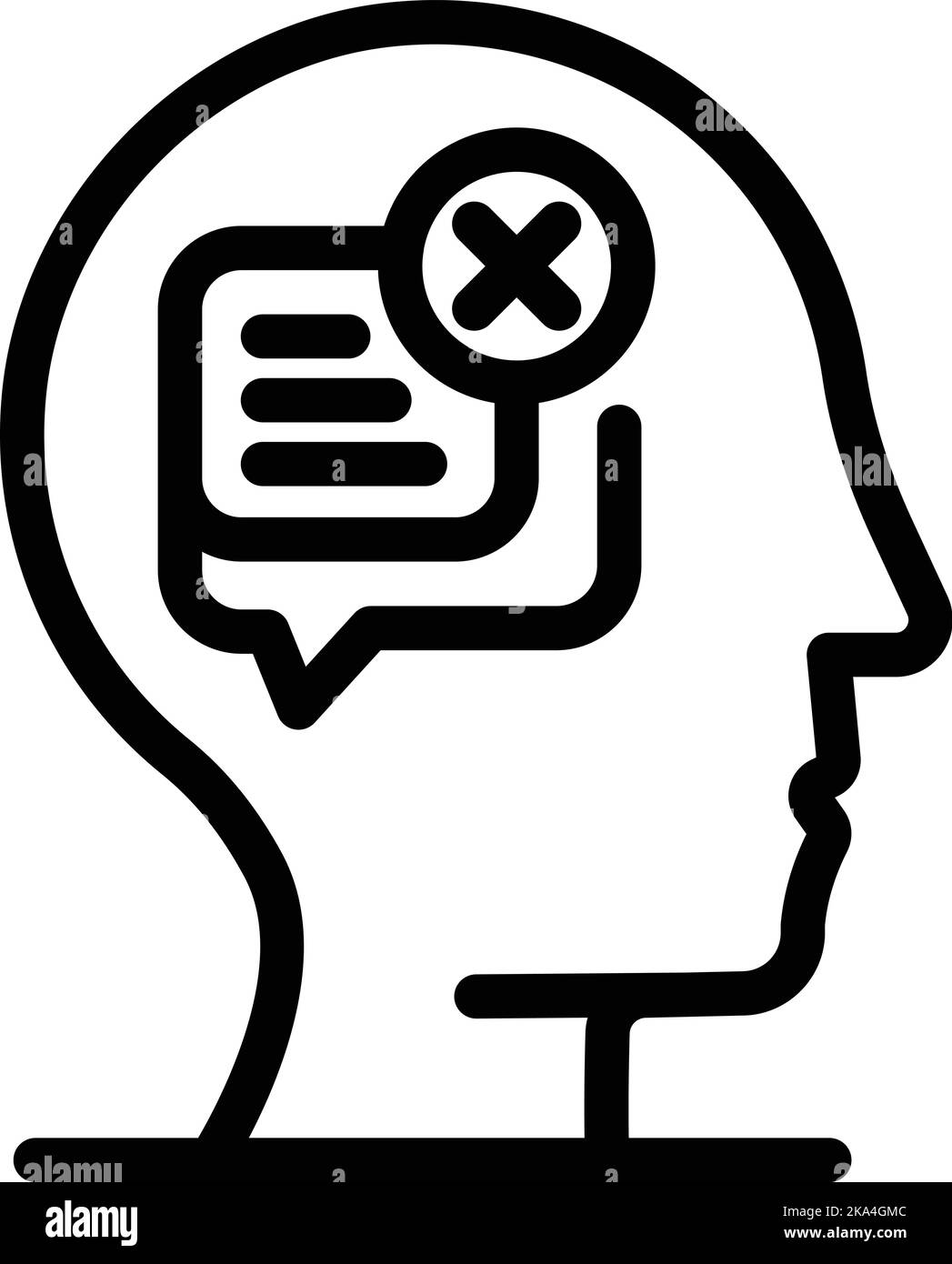 Aucun vecteur de contour d'icône de discussion. Médias sociaux. Détox numérique Illustration de Vecteur