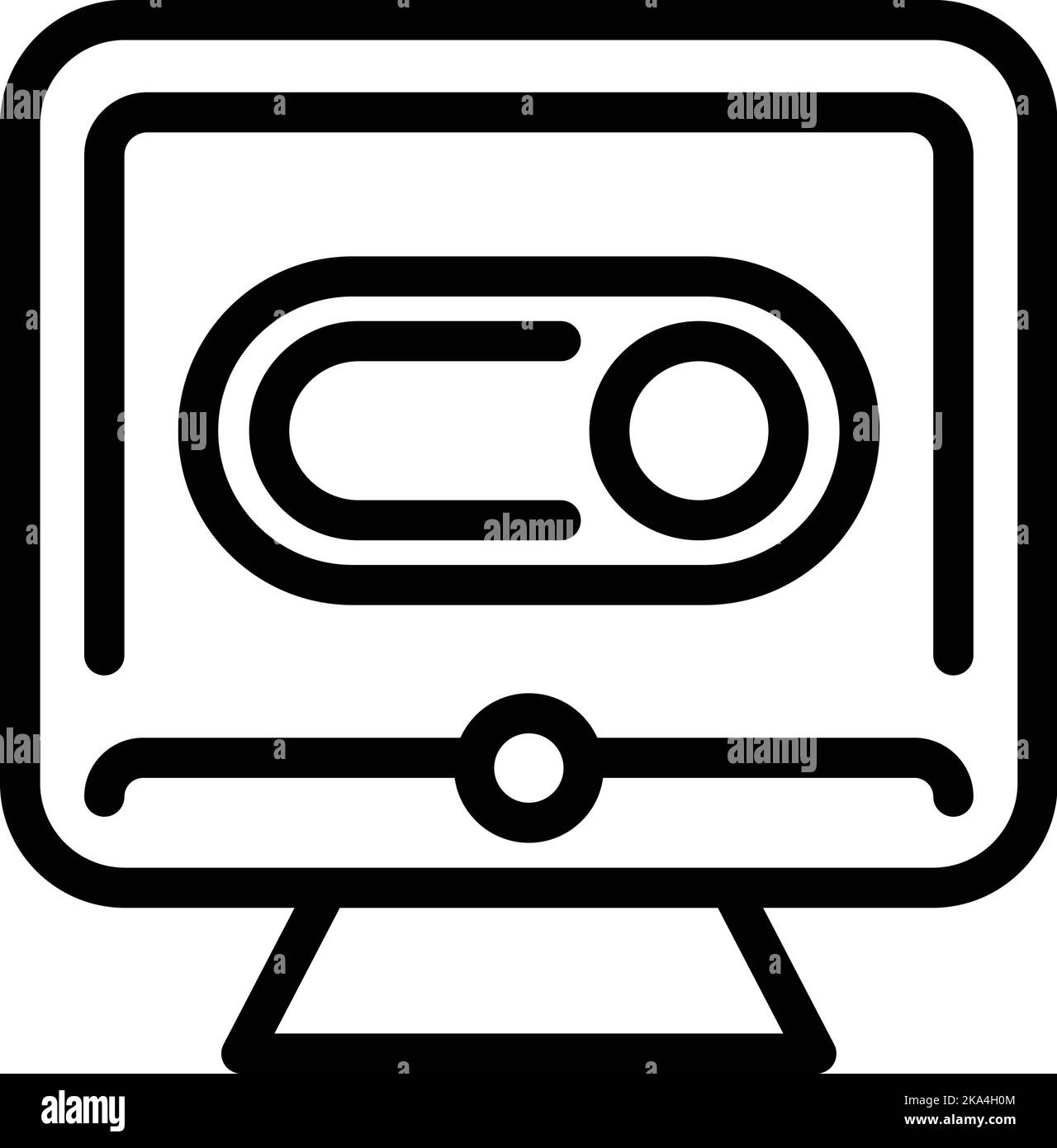 Vecteur de contour de l'icône de support de moniteur. Détox numérique. Rompez avec les réseaux sociaux Illustration de Vecteur