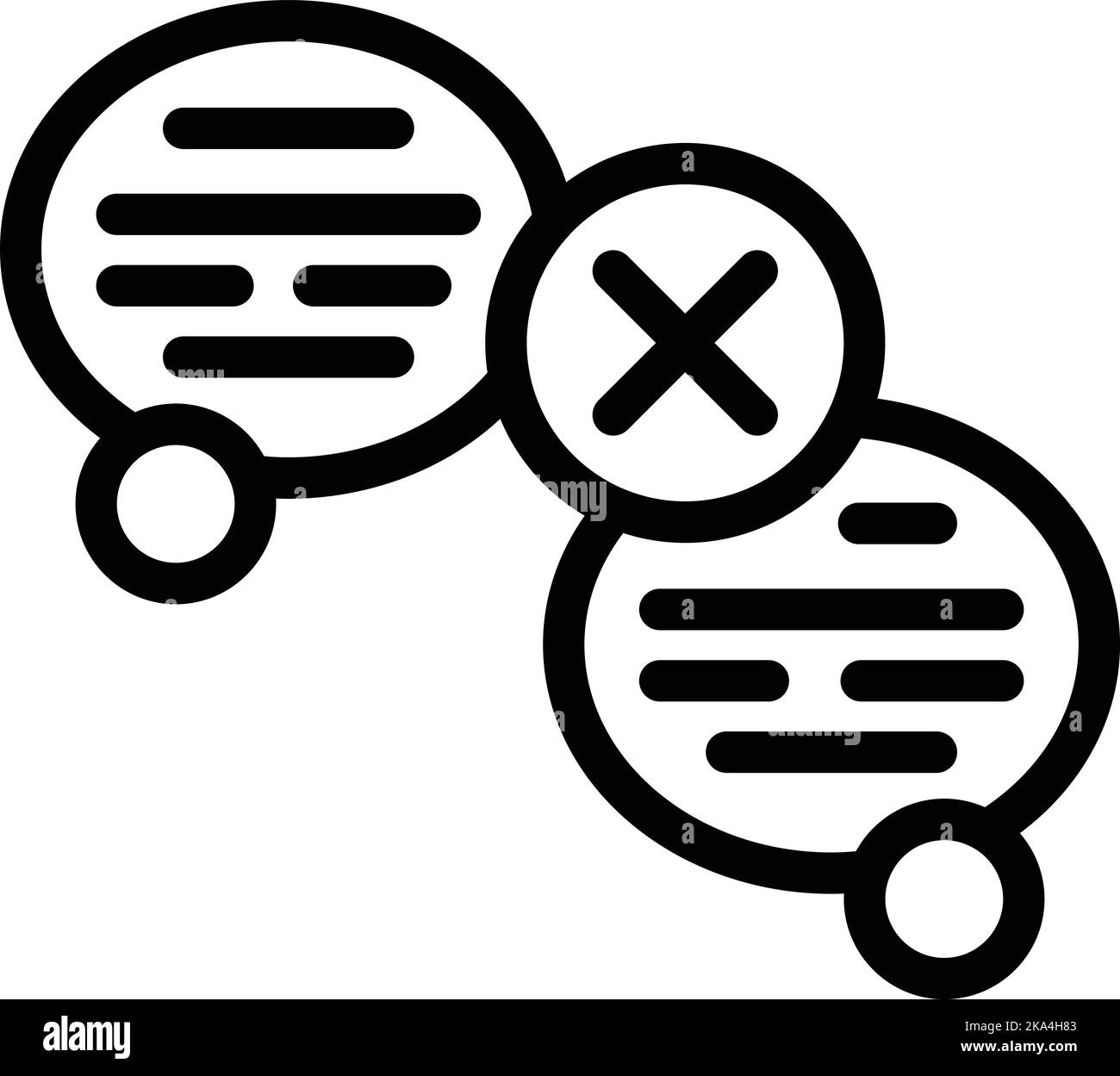 Aucun vecteur de contour d'icône de discussion. Détox numérique. Médias sociaux Illustration de Vecteur