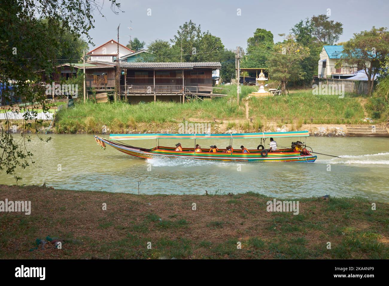 Excursion en bateau fluvial à Ayutthaya Thaïlande Banque D'Images
