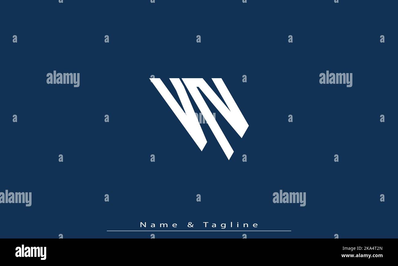 Lettres de l'alphabet initiales Monogram logo VN , NV Illustration de Vecteur