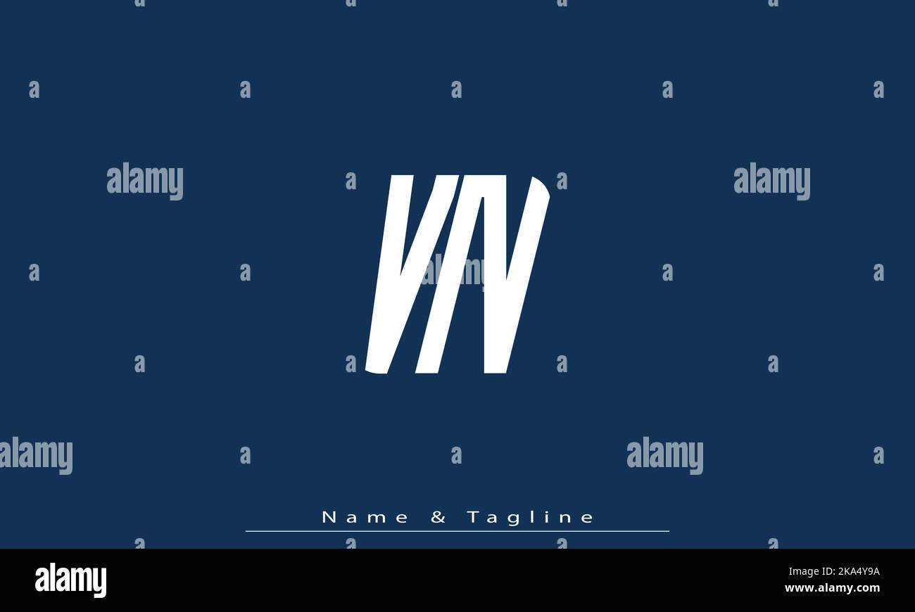 Lettres de l'alphabet initiales Monogram logo VN , NV Illustration de Vecteur