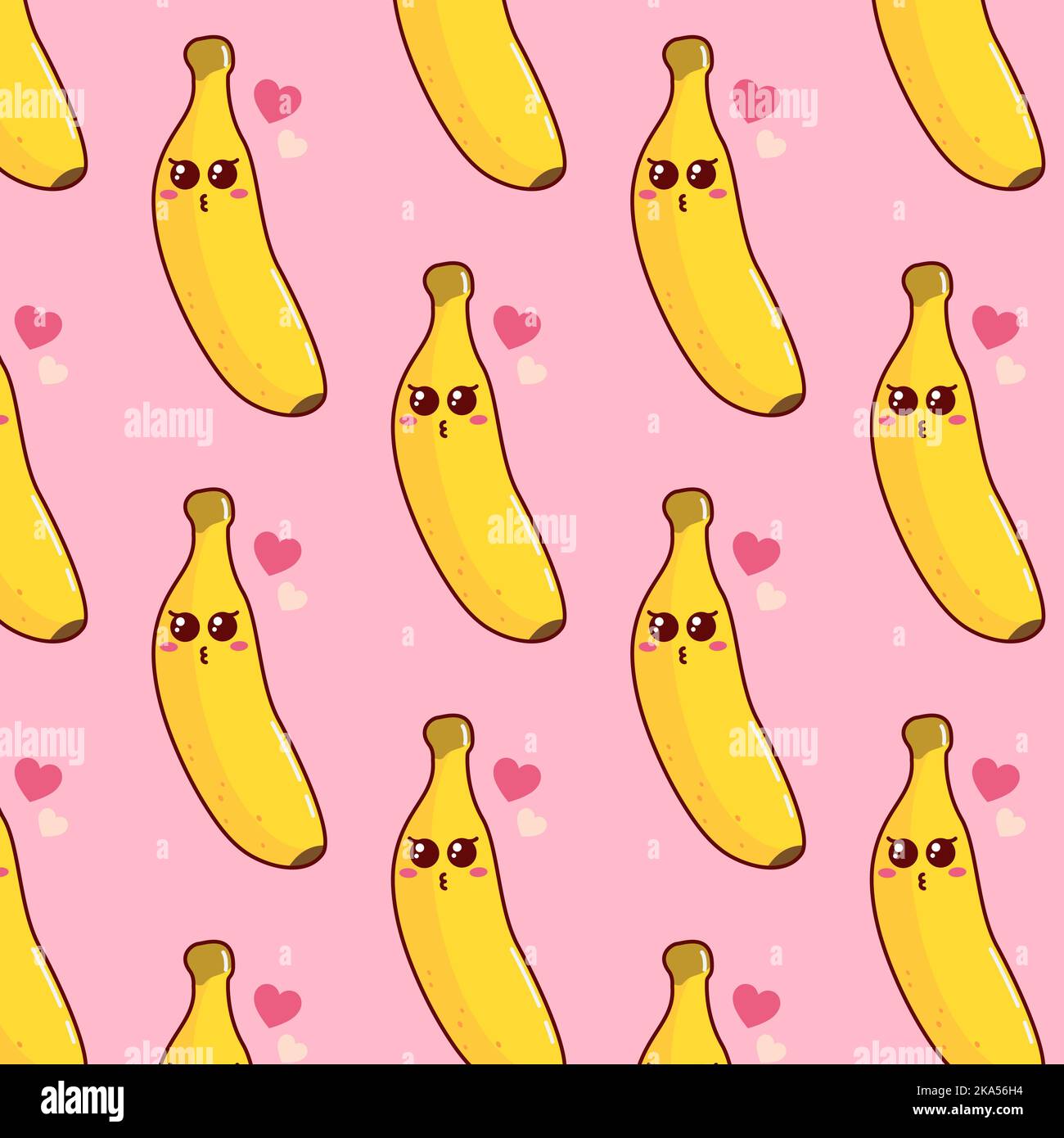 Joli dessin sans coutures avec des bananes amusantes. Illustration de Vecteur