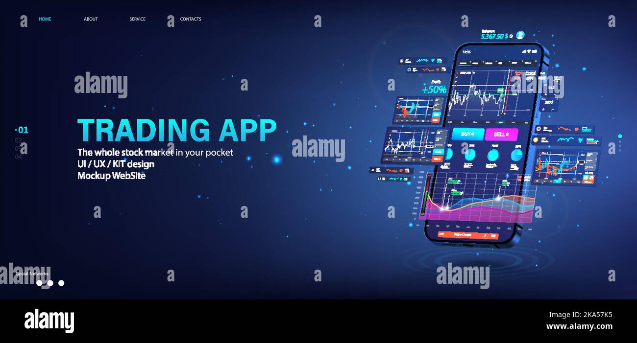 Crypto App pour échanger sur téléphone mobile. Téléphone intelligent modèle 3D Illustration de Vecteur