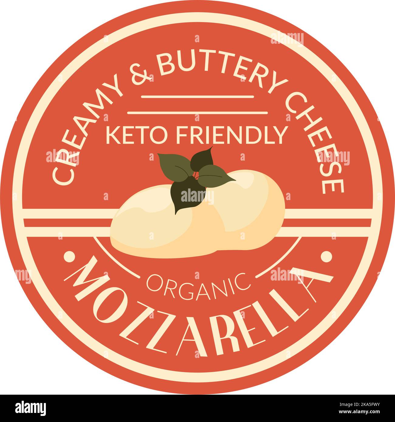 Fromage frais et crémeux à la mozzarella Illustration de Vecteur