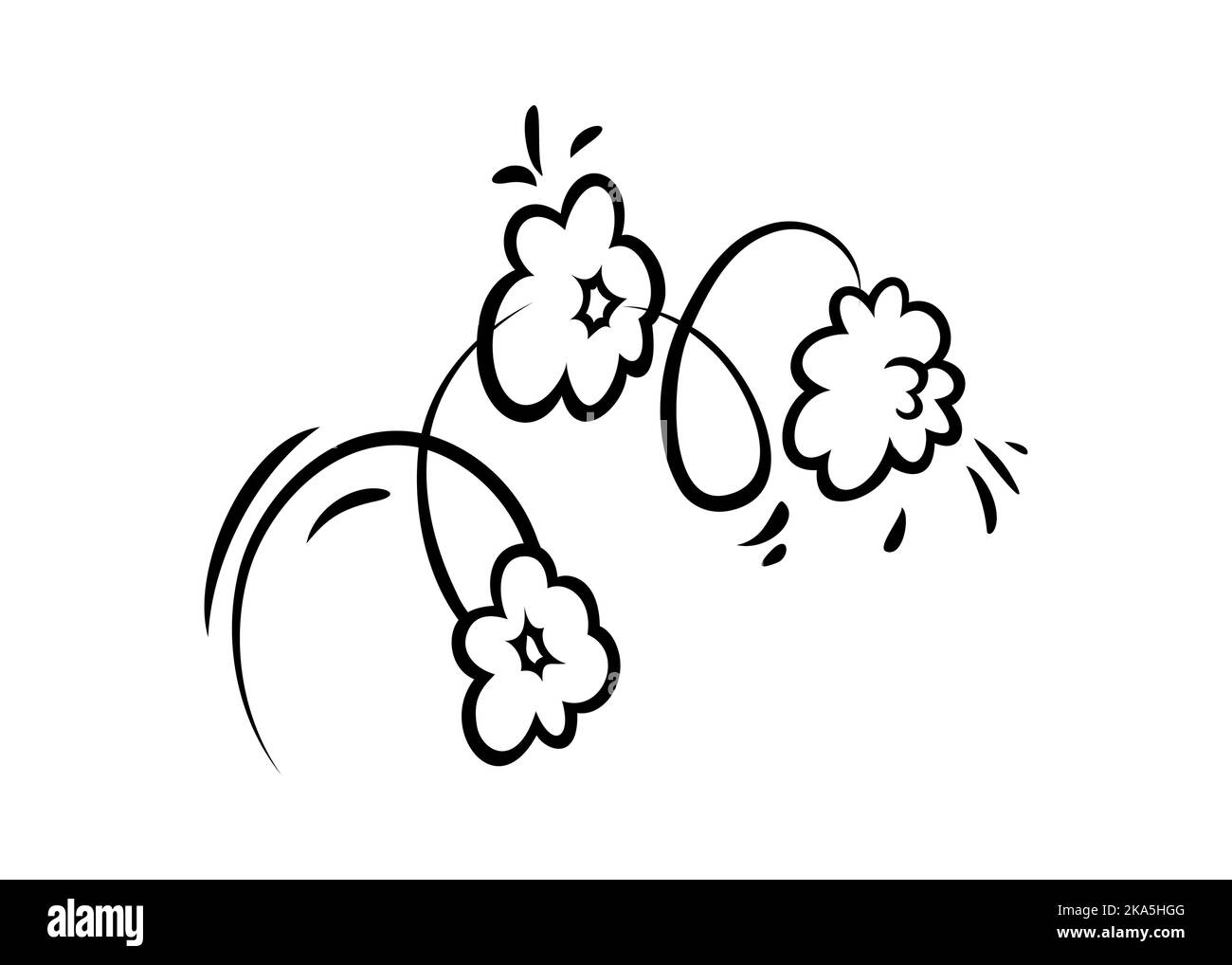 Nuages effet rampe bande dessinée. Jeu de bulles d'explosion et de fumée. Illustration vectorielle isolée sur fond blanc Illustration de Vecteur