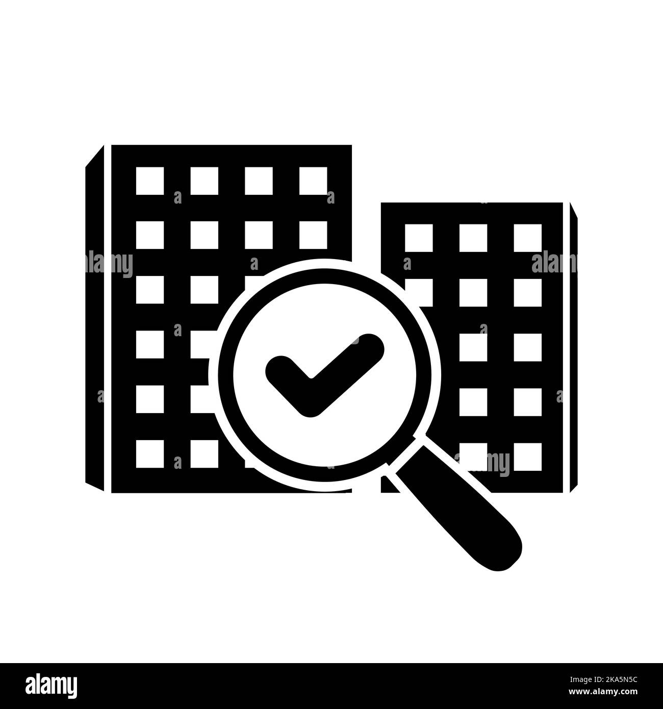 Icône de recherche d'appartement réussie. Panneau de recherche d'accueil Illustration de Vecteur