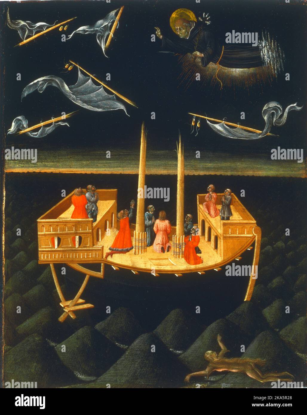 Giovanni di Paolo - Saint Nicolas de Tolentino sauver une épave - 1457 Banque D'Images