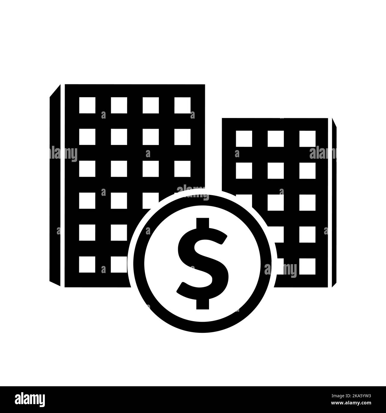 Appartement icône de vente dans l'appartement. Construire avec le dollar Illustration de Vecteur