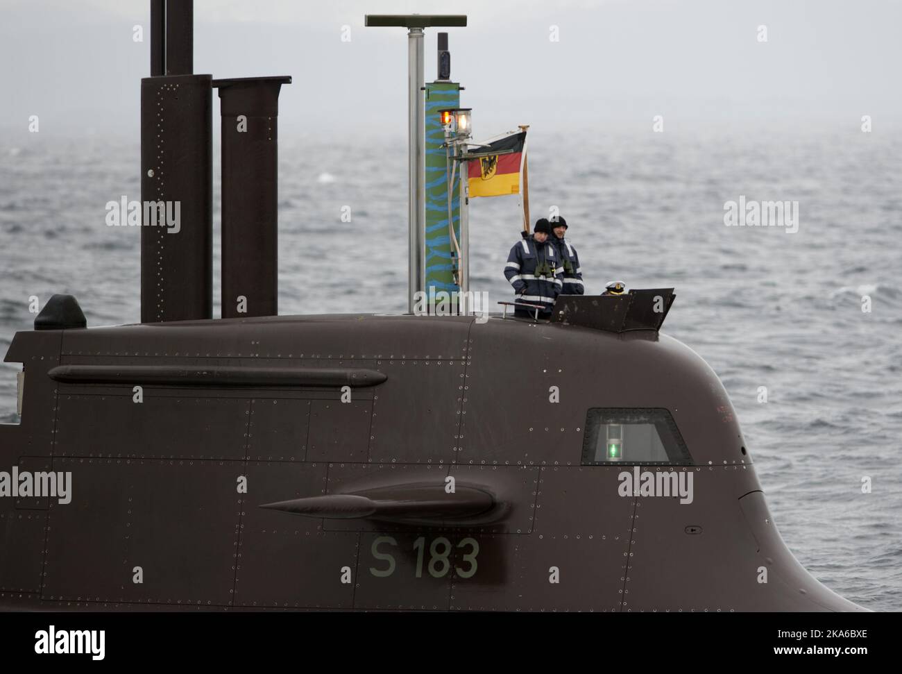 Bergen, Norvège 20150504. L'exercice sous-marin de l'OTAN, Dynamic Mongoose 2015, s'est tenu ces jours-ci dans les eaux au large de Bergen. Voici le sous-marin allemand U33. Photo: Marit HomMedal / NTB scanpix Banque D'Images